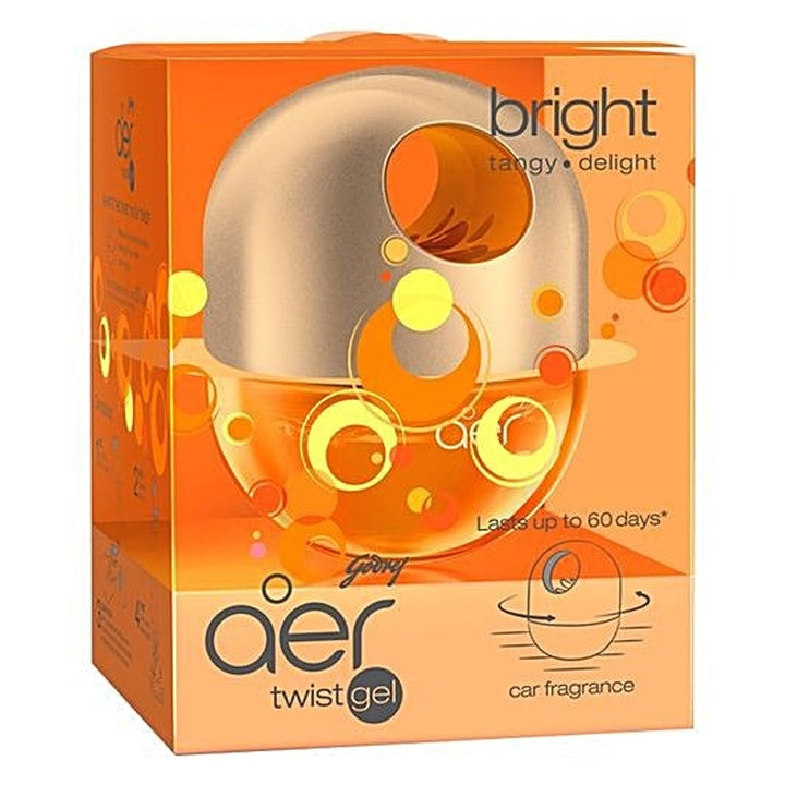 Godrej Aer Car Air Freshener - Twist Gel, Bright Tangy Delight, Spill Proof, Lasts 60 Days (45 g)