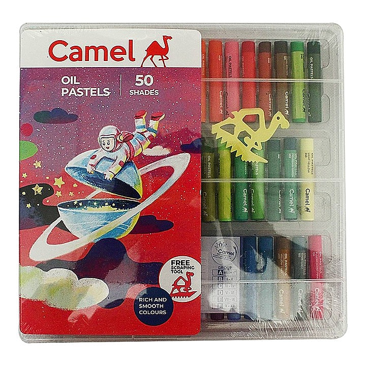 Camel Oil Pastel In Plastic Box : 50 Shades