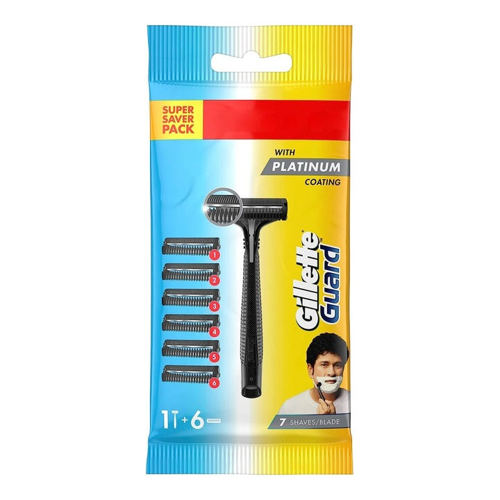 Gillette Guard (1 Razor+ 6 Cartridge) : 1 Unit