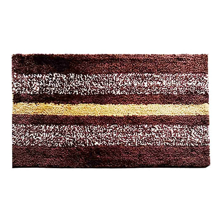 Elegant Weavers Stripe Bathmat (Brown) - 40x60 cm : 1 Unit