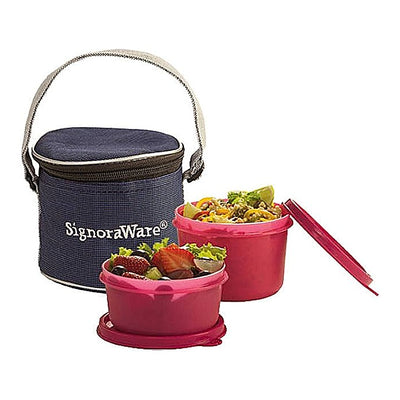 Signoraware Executive Small Lunch Box With Bag (Assorted) : 1 Unit