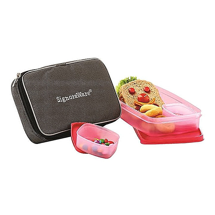 Signoraware Compact Lunch Box With Bag - Assorted : 1 Unit