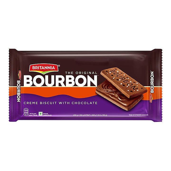 Britannia Bourbon Sandwich Flavoured Biscuits : 150 g