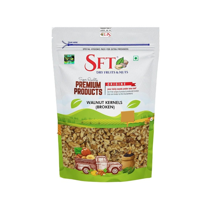 SFT Walnut Broken Kernels California | 1 Kg | Walnuts Without Shell, Akhrot, Dry Fruits, 100% Natural Akhrot, Rich in Proteins & Antioxidants (Pack Of 1)