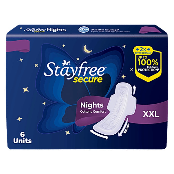 STAYFREE Secure Nights Sanitary Pads - XXL (6 pcs)