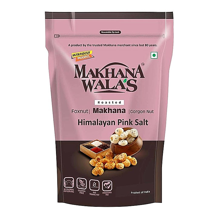 Makhanawala's Roasted Makhana (Foxnuts) Himalayan Pink Salt : 60 g