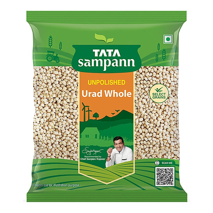 Tata Sampann Unpolished Urad Whole : 500 g