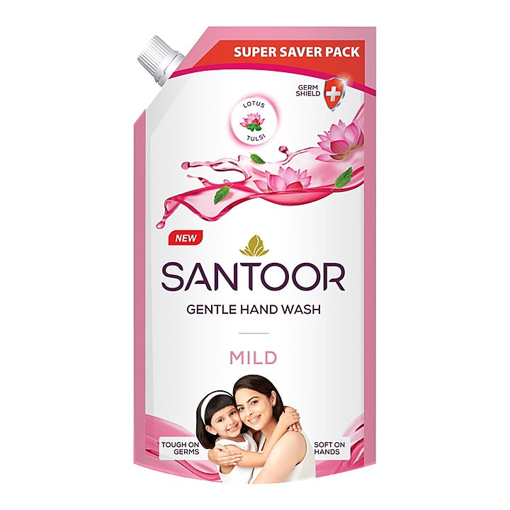 Santoor Hw Mild Lotus & Tulsi : 600 ml