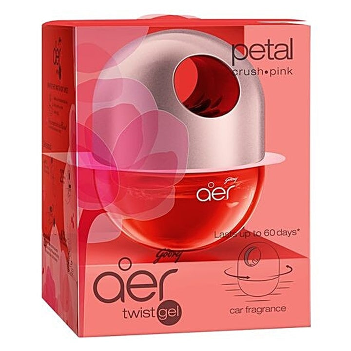 Godrej Aer Twist Gel - Car Air Freshener, Petal Crush Pink (45 g)