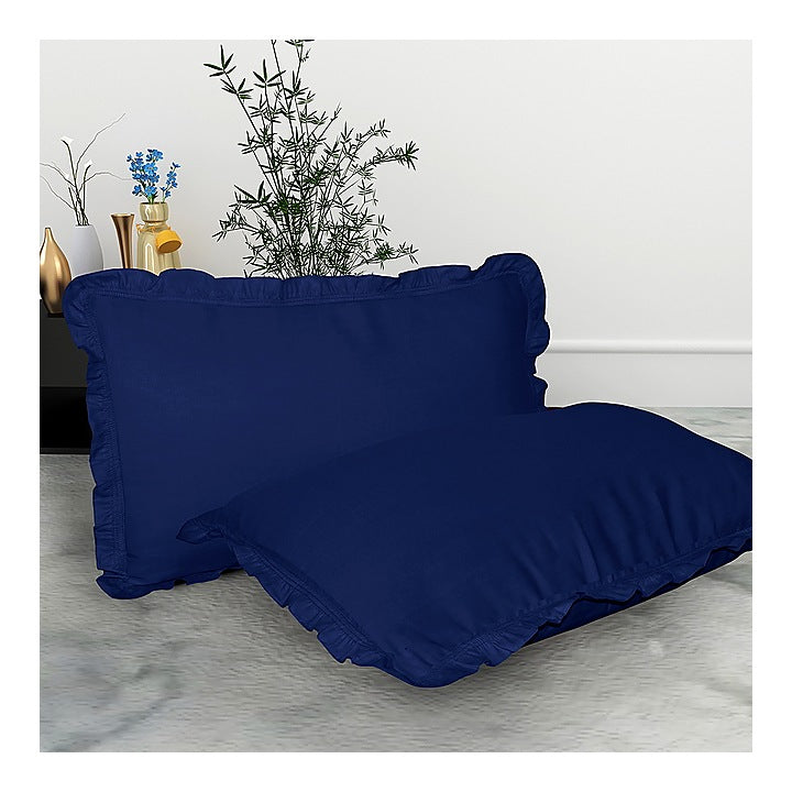 Pillow Cover Cotton Deep Blue - 16x24 Inches : 2 Units