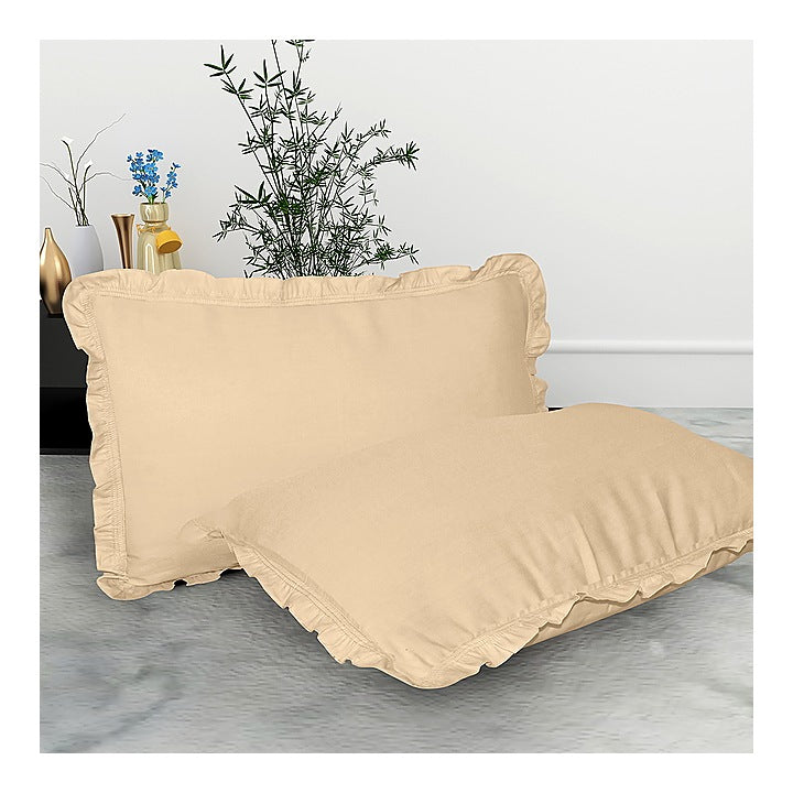 Pillow Cover Cotton Beige - 16x24 Inches : 2 Units