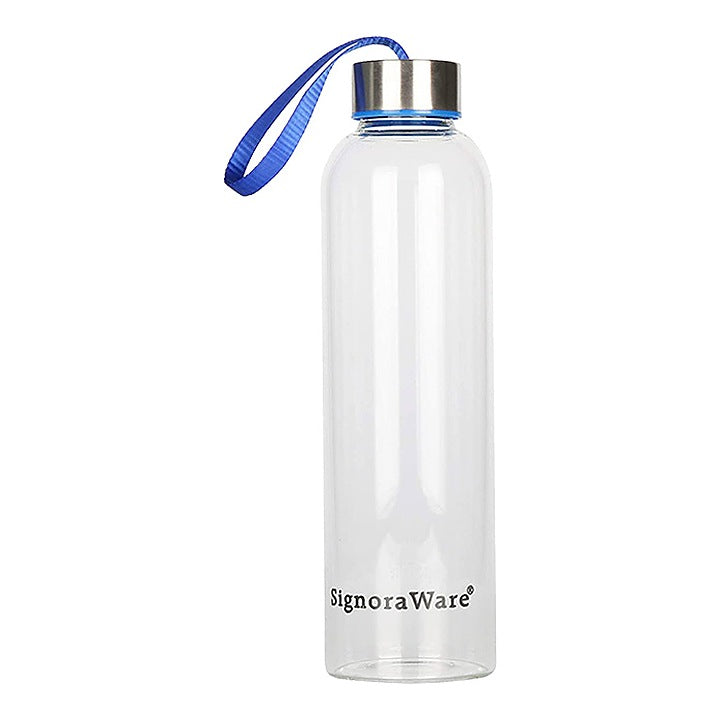 Signoraware Aqua Star Borosilicate Glass Bottle - Multicolour : 750 ml
