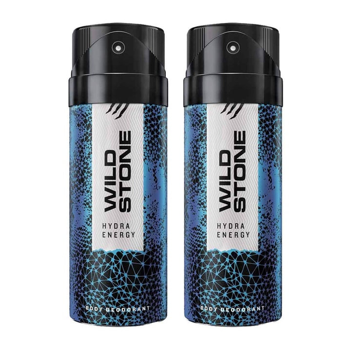 Wild Stone Hydra Energy Deodorants For Men, Long Lasting Strong Masculine Fragrance, Pack Of 2 (150Ml Each) - Spray