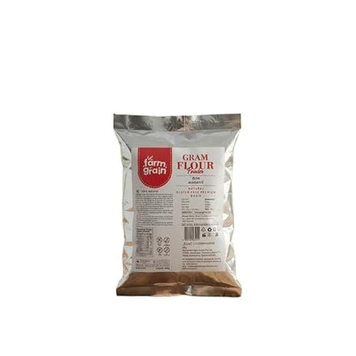 FARM GRAIN Organic Besan (Gram Flour) 500G | 100% Natually Processed Chickpea Flour | Stoneground Besan Atta | Rich in Protein & Fiber | No Preservatives &