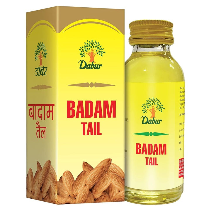 Dabur Badam Tail : Sweet Almond Oil | Rich in Vitamin -E for Healthy Skin , Hair and Body - 100ml