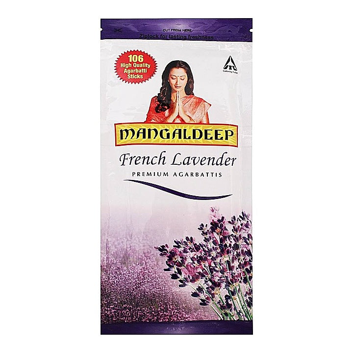 Mangaldeep French Lavender Premium Agarbattis : 125 g