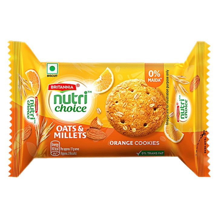 Britannia NutriChoice Oats Orange & Almond Biscuits (75 g)