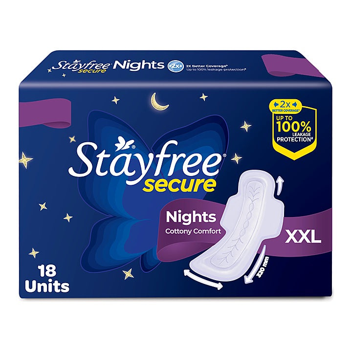 Stayfree Secure Nights Cottony Soft Comfort XXL : 18 U