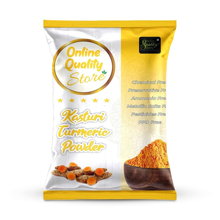 Online Quality Store Kasturi Haldi Powder for Hair and Face, Herbal Skin Face Mask, 100g