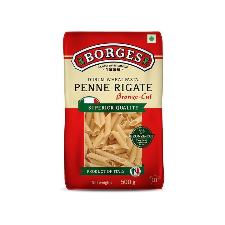 Borges Penne Pasta - 500 gm| Durum Wheat Semolina | Imported from Italy | High in Protein |No Preservative