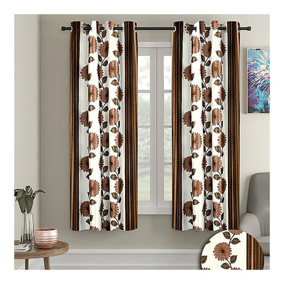 Cortina Stripe Window Curtain - Coffee : 1 Unit