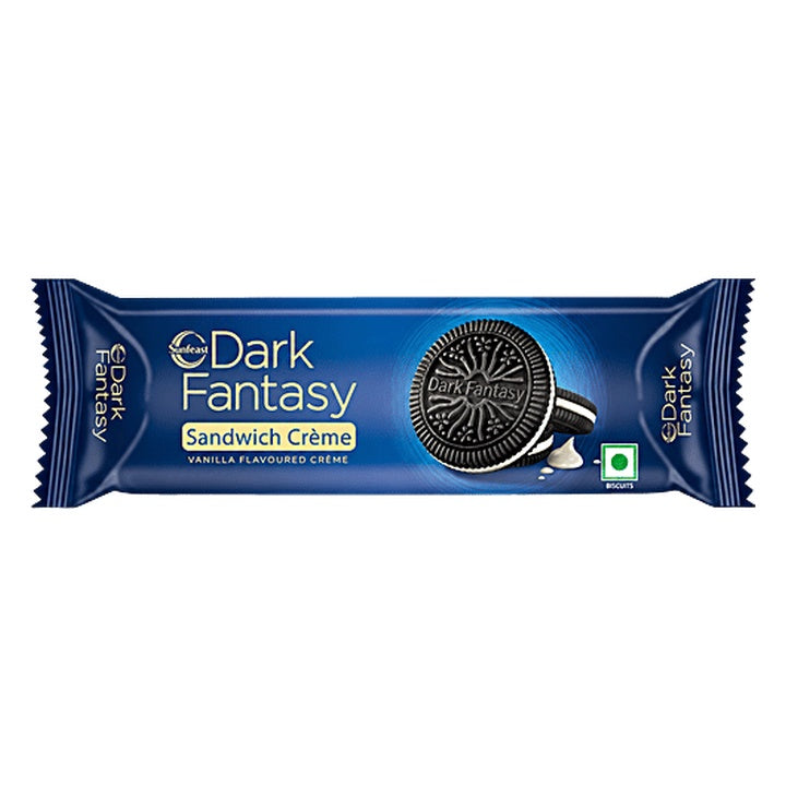 Sunfeast Dark Fantasy Vanilla Flavoured Sandwich Crème Biscuits (79 g)