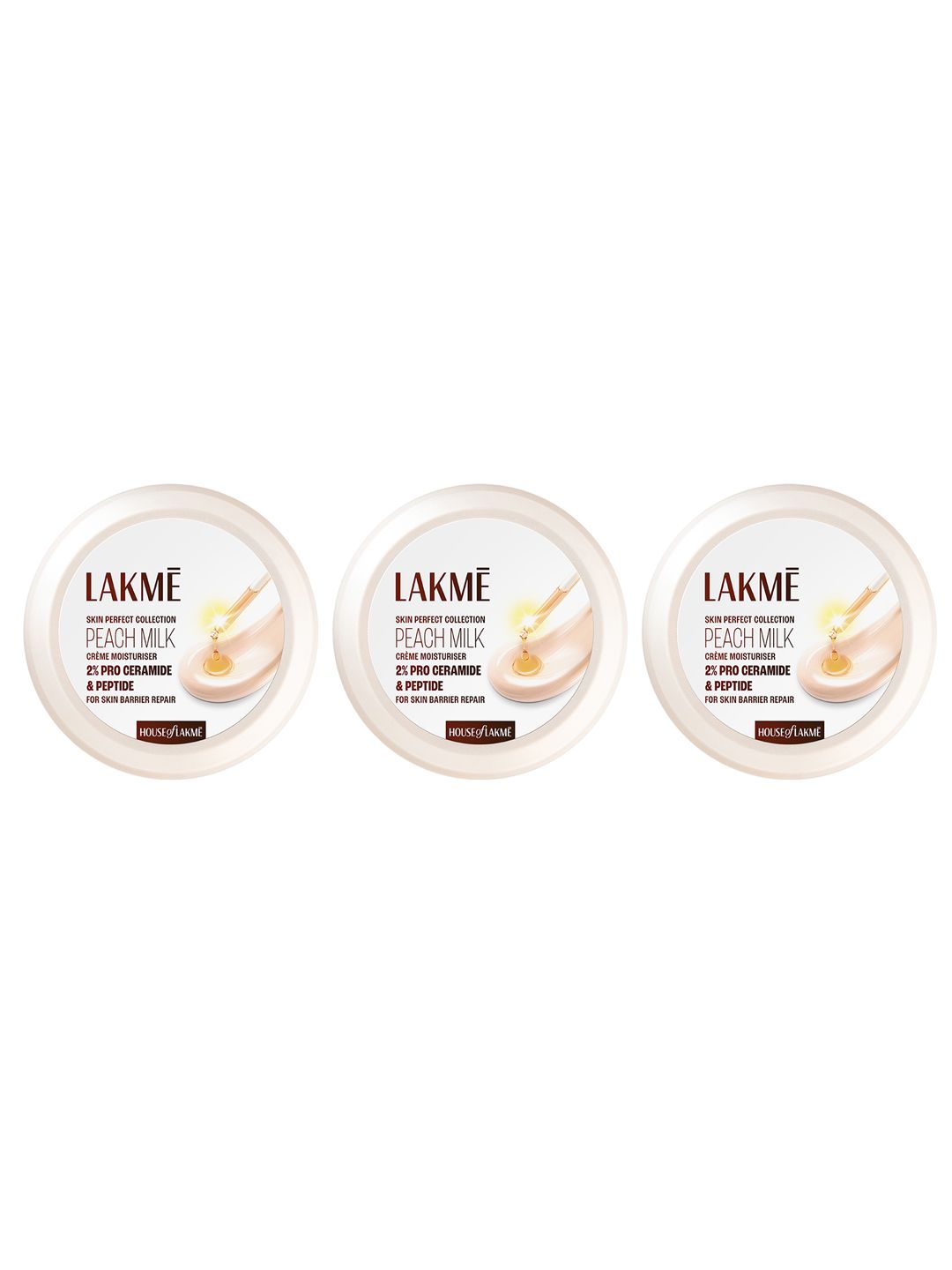 Lakme Set of 3 Peach Milk Soft Vit E Creme - 300 g each