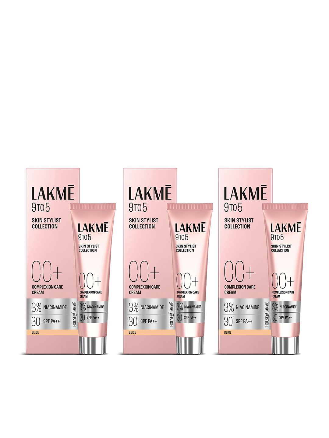 Lakme Set of 3 9to5 Complexion Care Face Cream 30 g Each - Beige