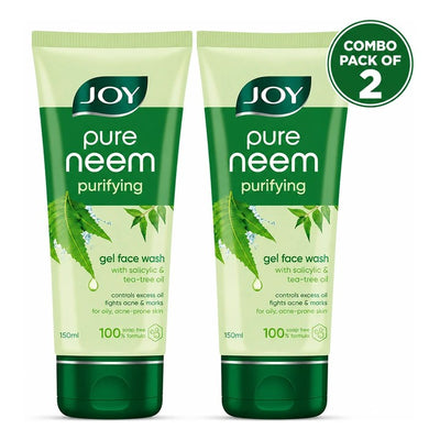 Joy Pure Neem Skin Purifying Anti-Acne Face Wash (150 ml x 2 Pack)
