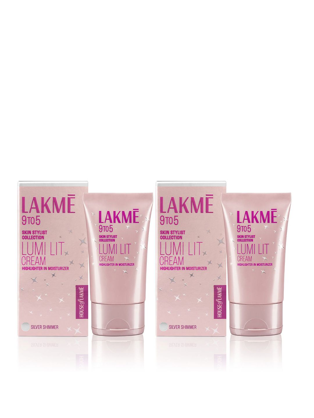 Lakme Set of 2 9 To 5 Lumi Lit Cream - Highlighter + Moisturizer 30 g - Silver