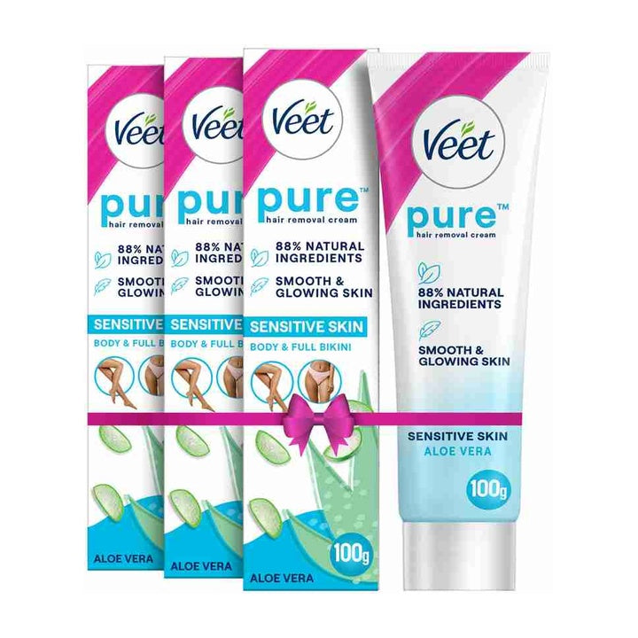 Veet Pure Sensitive Skin Hair Removal Cream (300 g, Pack of 3)