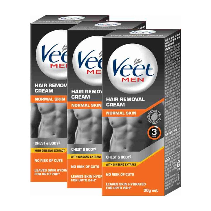 Veet Men Hair Removal Cream Normal Skin (150 g, Pack of 3)