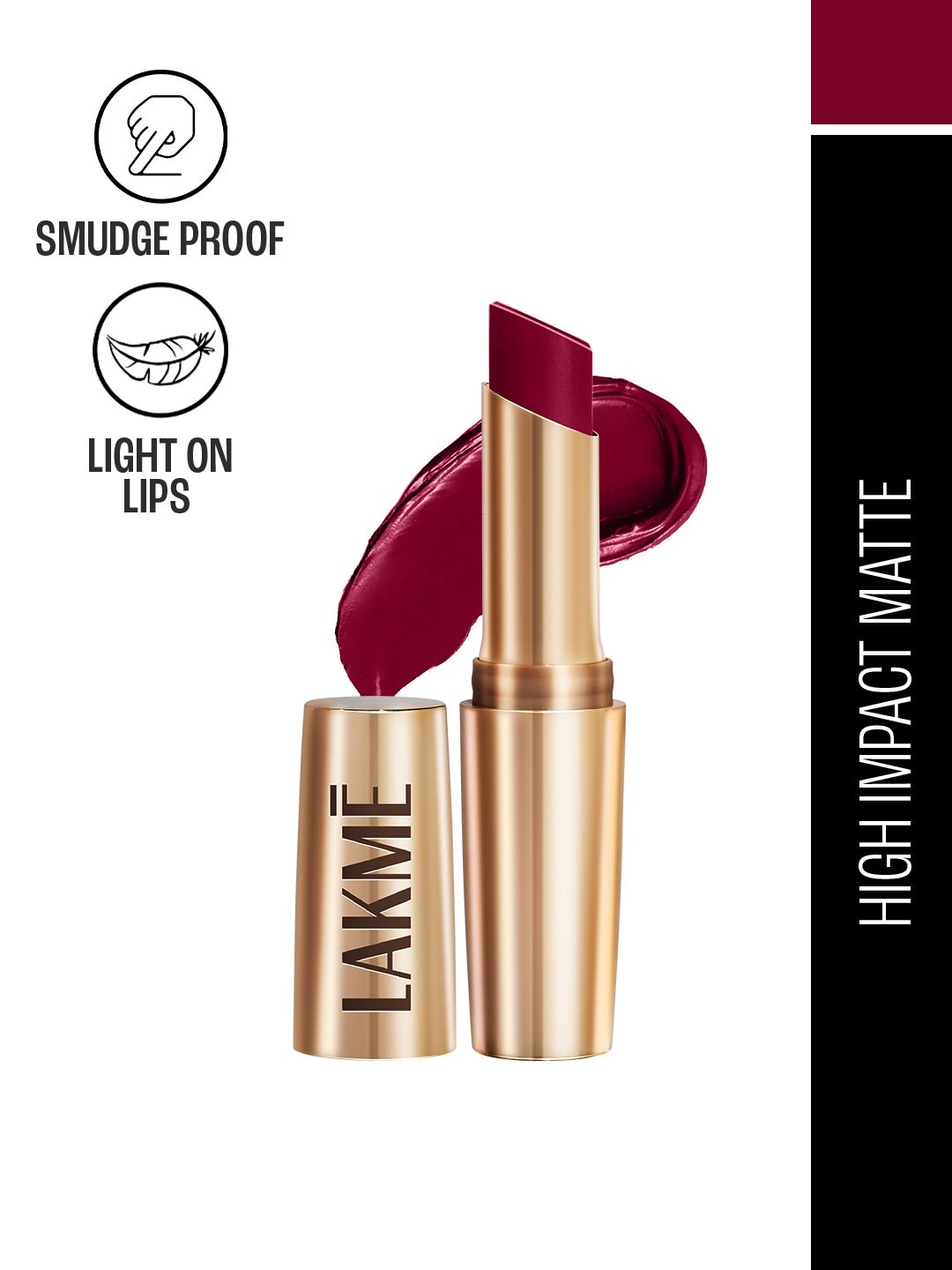 Lakme 9to5 Powerplay Priming Matte Lipstick With Vit E Lasts 16Hr 3.6g - MP6 Deep Wine