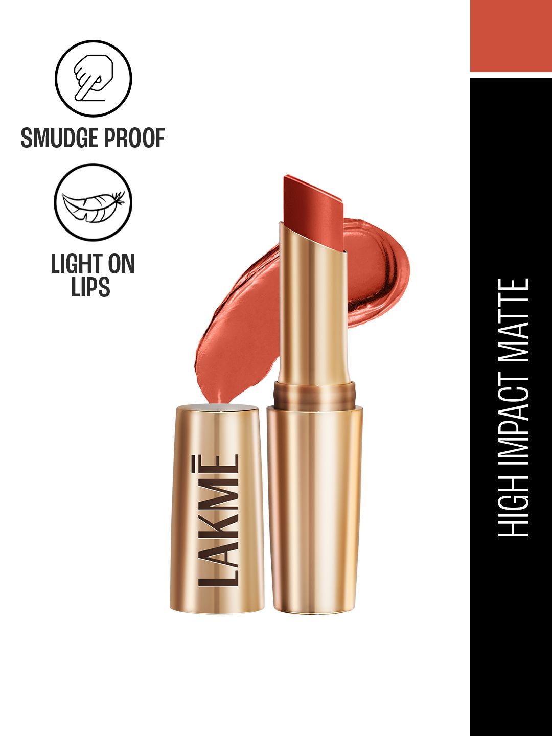 Lakme 9to5 Powerplay Priming Matte Lipstick With Vit E Lasts 16Hr 3.6g - Brick Blush