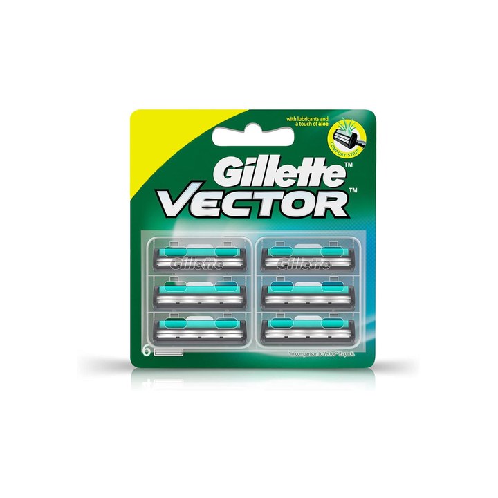 Gillette Men Set of 6 Vector Shaving Blade Cartridges