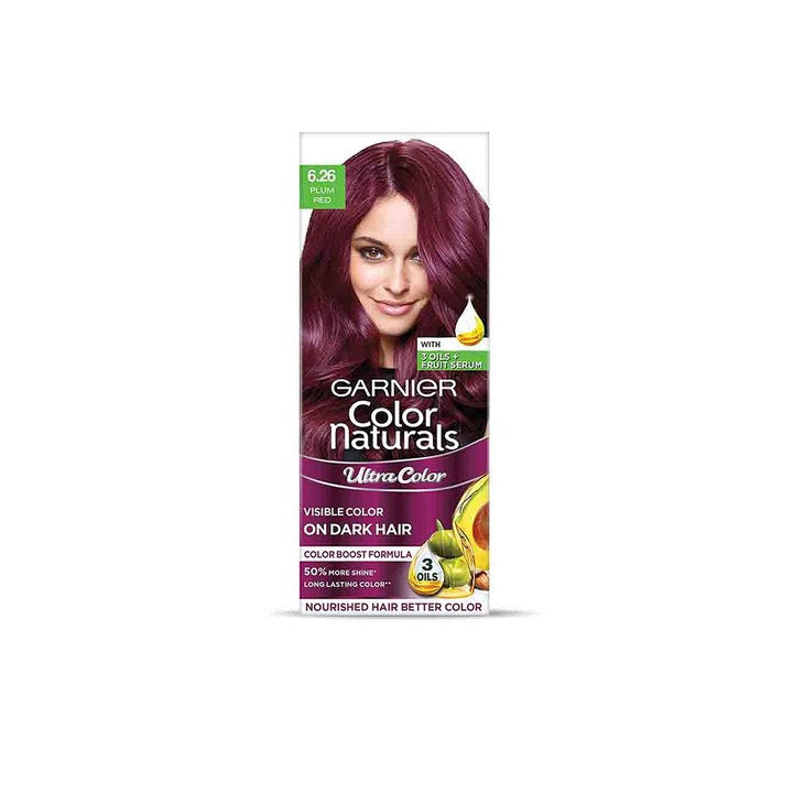 Garnier Color Naturals Ultra Hair Color Creme 55 ml + 50 g - Plum Red 6.26