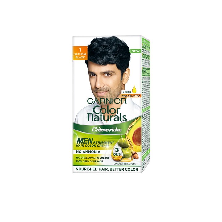 Garnier Color Naturals Men Creme Riche Hair Colour - 60 g - Natural Black 1