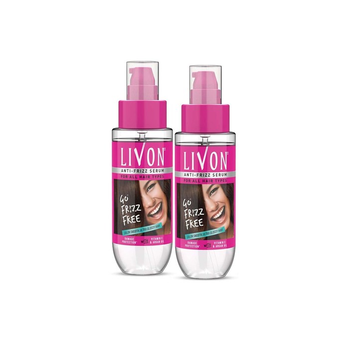 Livon 2 Pcs Hair Serum For Dry & Frizzy Hair For Shine & Damage Protection - 100ml Each