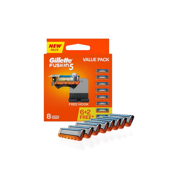 Gillette Men Set of 8 Fusion Manual Shaving Blade Cartridges
