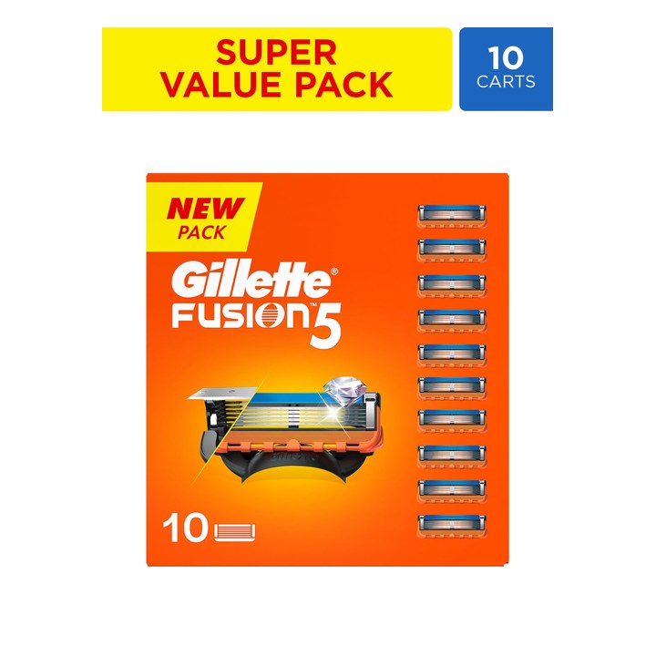 Gillette Men Set of 10 Fusion Shaving Blade Cartridges