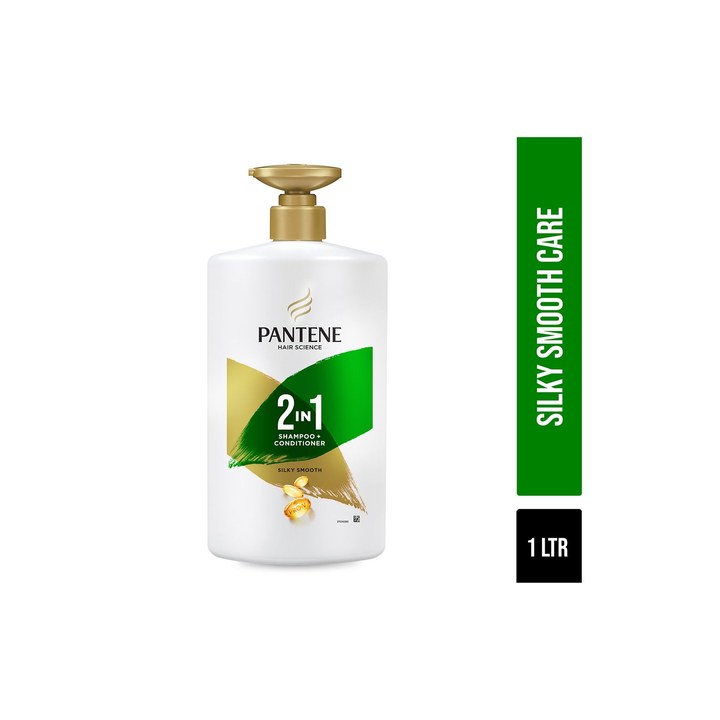 Pantene Advanced Hairfall Solution 2-in-1 Silky Smooth Care Shampoo + Conditioner - 1 L
