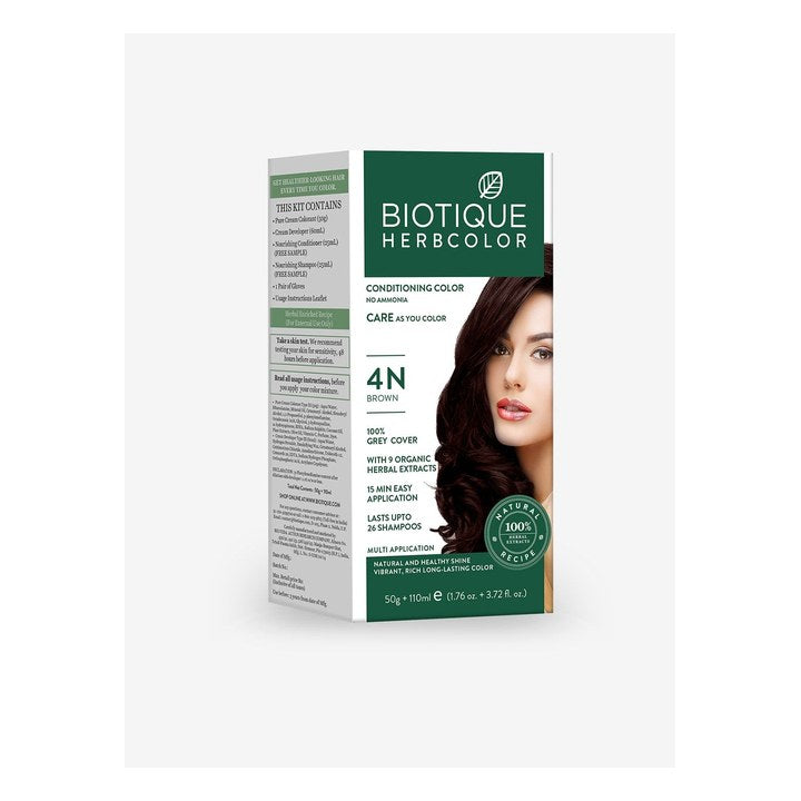 Biotique Unisex Sustainable Hair Conditioning Herbcolor - Brown 4N