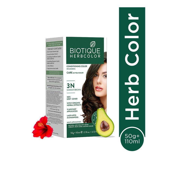 Biotique Unisex Hair Conditioning Herbcolor - Darkest Brown 3N