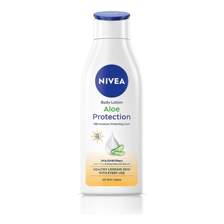NIVEA Unisex Aloe Protection Deep Moisture Serum Body Lotion SPF 15 200 ml