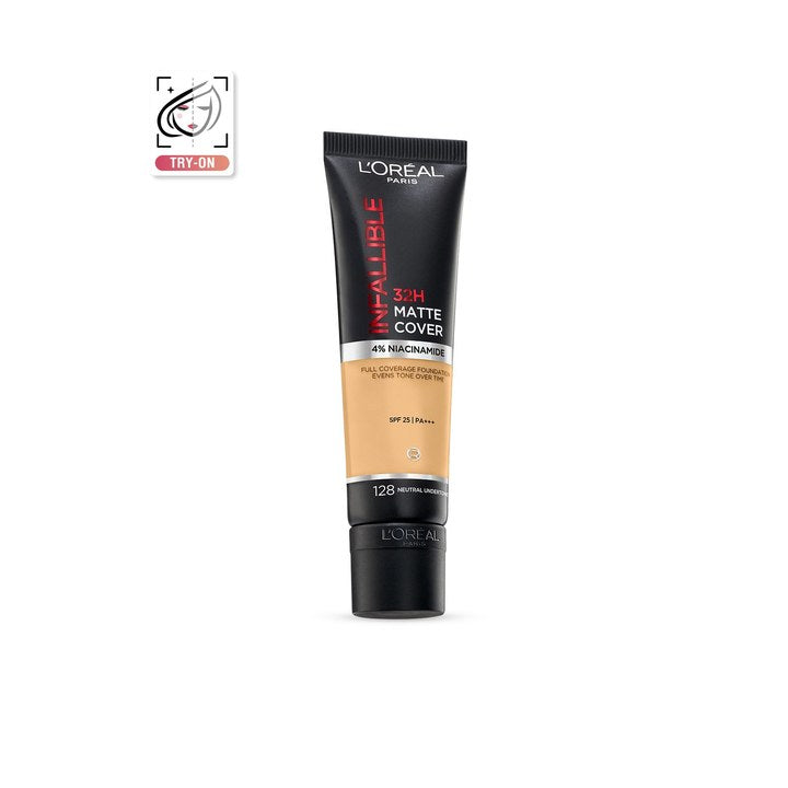 LOreal Paris Infallible 32H Matte Cover Liquid Foundation - 128 Neutral Undertone 30 ml