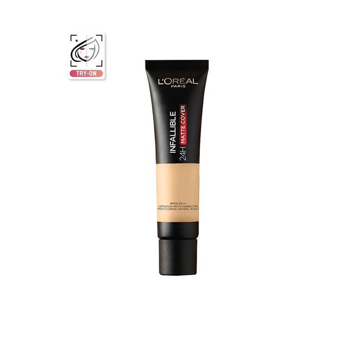 LOreal Paris Infallible 24H Matte Cover SPF20 PA+++ Liquid Foundation 30ml- Light Ivory 30