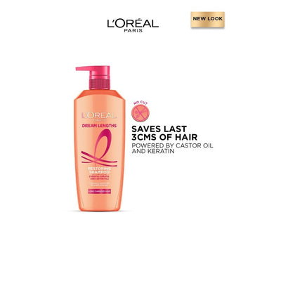 LOreal Paris Dream Lengths Restoring Shampoo with Vegetal Keratin & Castor Oil 1L