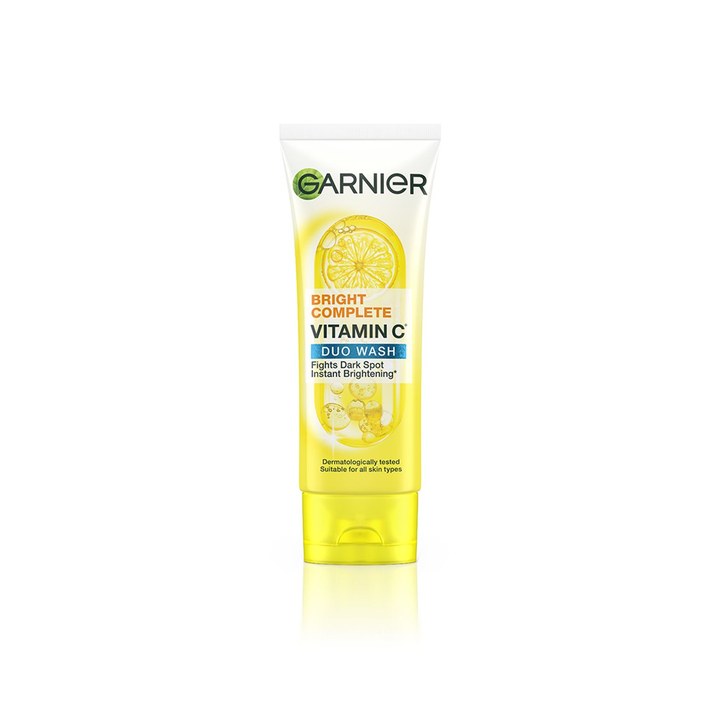 Garnier Skin Naturals Bright Complete Brightening Duo Action Face Wash with Lemon Extract