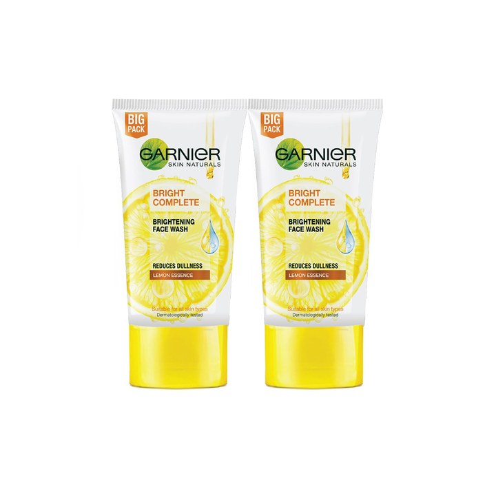 Garnier Skin Naturals Set of 2 Bright Complete Vit C Face Wash for Brighter Skin-150g Each