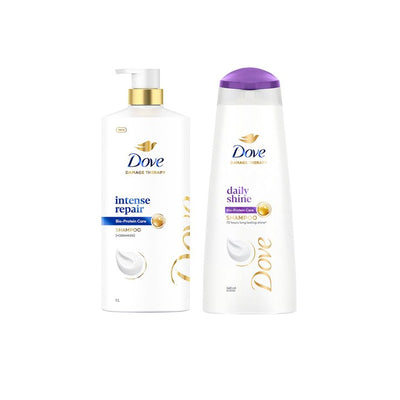 Dove Unisex Hair Therapy Daily Shine Shampoo & Intense Repair Shampoo
